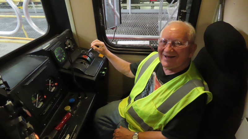 Clint Searle at the controls